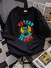 Maglietta divertente con stampa di zombi coreana, morbida ed elegante, stile streetwear, leggermente elasticizzata, grafica, traspirante, comoda, da uomo, abbigliamento firmato._voghion.com