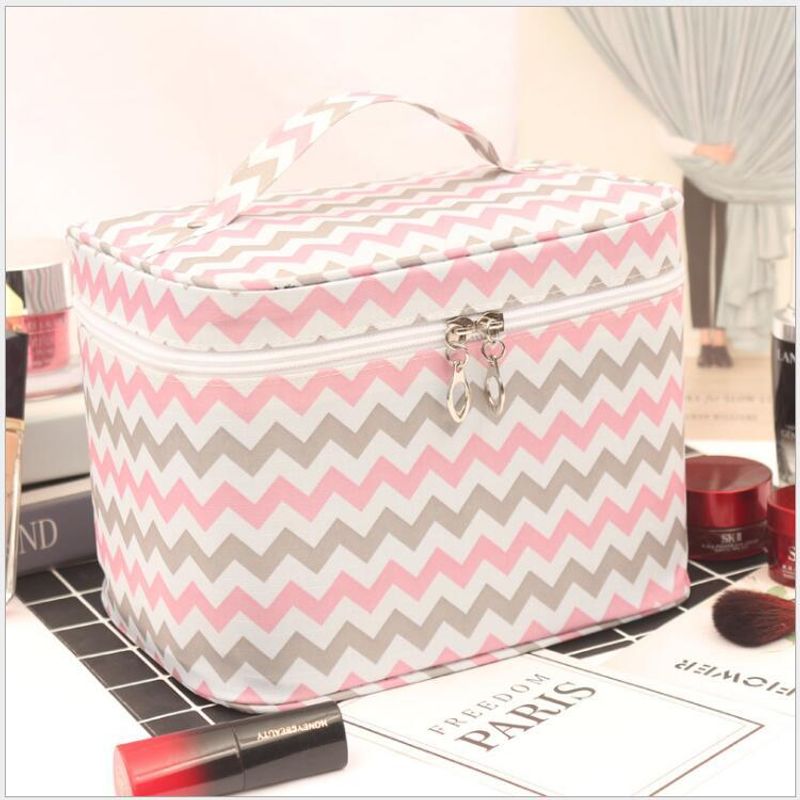 Wasserdichte tragbare Frauen-Make-up-Tasche mit hoher Kapazität, Toilettenartikel-Organizer, Aufbewahrung, Kosmetiktaschen, Reißverschluss, waschbar, Schönheitstasche_voghion.com
