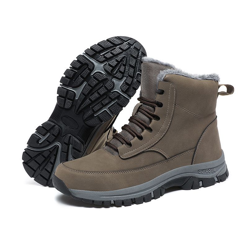 Herren Bergsteigen plus Flor verdickte Nordost-Baumwollstiefel in großer Größe mit hohem Schaft und warmen Schuhen_voghion.com