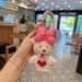 Creative Bowknot Headphone Loop Bear Car Keychain Cartoon Sweater Plush Doll Cute Bag Decoration Pendant_voghion.com