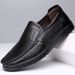 Men's Hollow Leather Driving Casual Trendy Hole Shoes Summer New Large Size Low-Top Slip-On_voghion.com