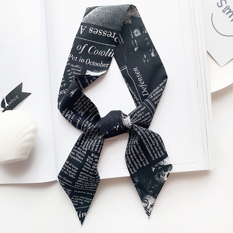 Ins fashion small silk scarf spring and autumn silk scarf female hair band narrow long strip versatile decorative scarf_voghion.com