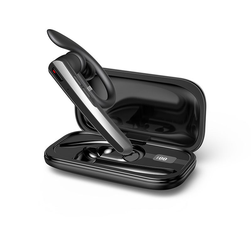 Single Ear Bluetooth Headset With ENC Noise Cancellation, HD Call, Long Battery Life, IPX5 Waterproof, Secure Ear Hook Design For Sports_voghion.com