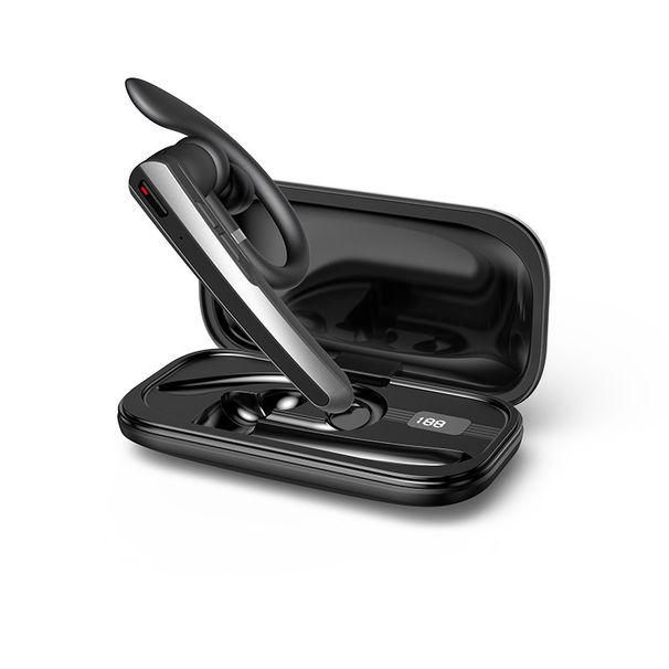 Single Ear Bluetooth Headset With ENC Noise Cancellation, HD Call, Long Battery Life, IPX5 Waterproof, Secure Ear Hook Design For Sports_voghion.com