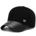 Cappello da uomo in cotone per anziani e di mezza età con cupola a cupola in autunno e inverno, paraorecchie con visiera ispessita in velluto, berretto da baseball antivento e resistente al freddo_voghion.com