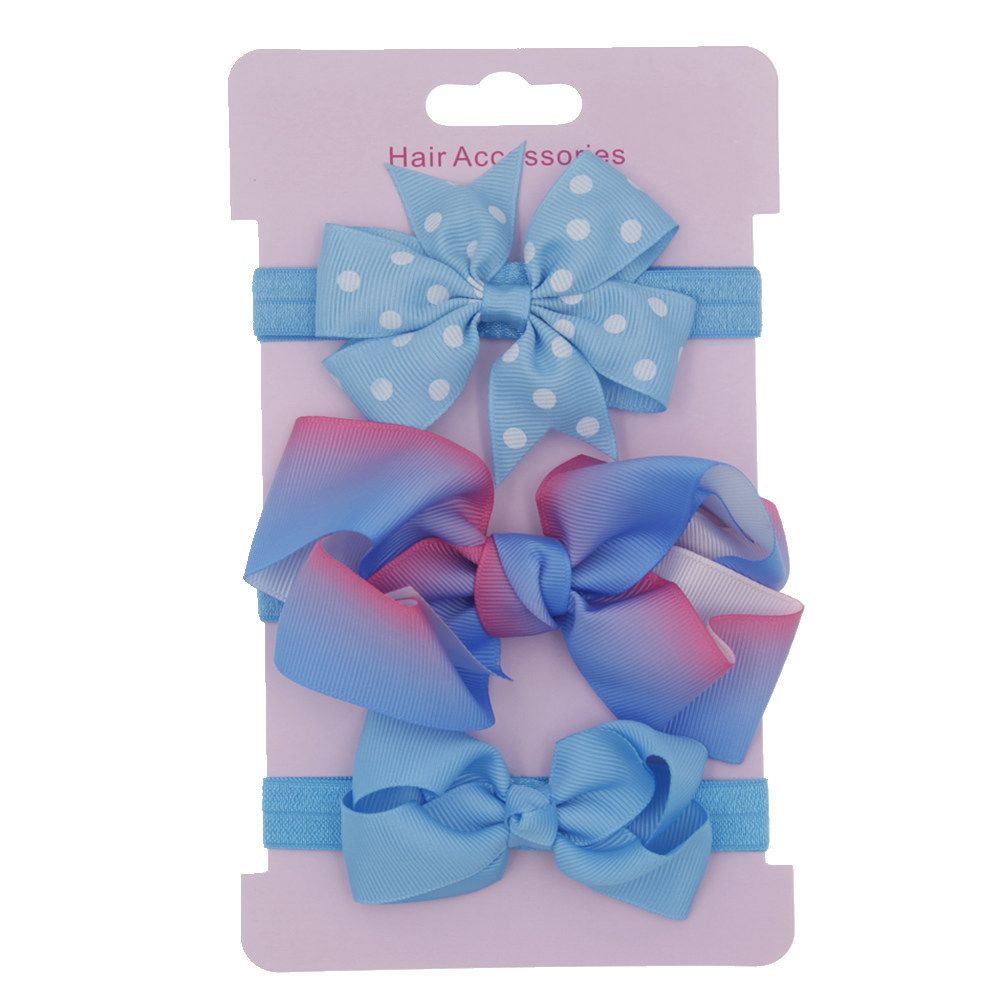 Nowe dziecięce akcesoria do włosów, kokarda, opaska na głowę, zestaw trzech części, nakrycie głowy dla dziecka, opaska na głowę, zestaw kartek, sprzedaż bezpośrednia w fabryce_voghion.com