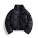 Unisex Winter Einfarbig Verdickter Baumwollmantel Stehkragen Herren Pufferjacke_voghion.com
