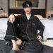Pyjama pour homme, styles printemps et automne, vêtements de maison à manches longues tout en pur coton, été 2023, nouvel ensemble fin pour_voghion.com