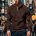 Men's Autumn And Winter Corduroy Casual Stand-Up Collar Long-Sleeved Pocket Hoodie_voghion.com