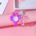 Children's new three dimensional cartoon pattern silicone quartz pat watch + beaded jewelry set New Year gift_voghion.com