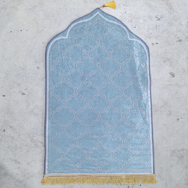 Carpets Islamic Prayer Rug Mat For Muslim Worship Carpet Living Room Prayer Thickened Gold Diamond Velvet Floor Mat Special Shaped Printed Thick Mat_voghion.com