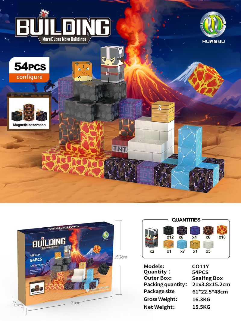 ​​Magnetic Building Blocks Set - Mini ABS Plastic Construction Toys With Storage Bag, Random Figures (54/64/100/114/144/501 PCs) For Creative Play,_voghion.com