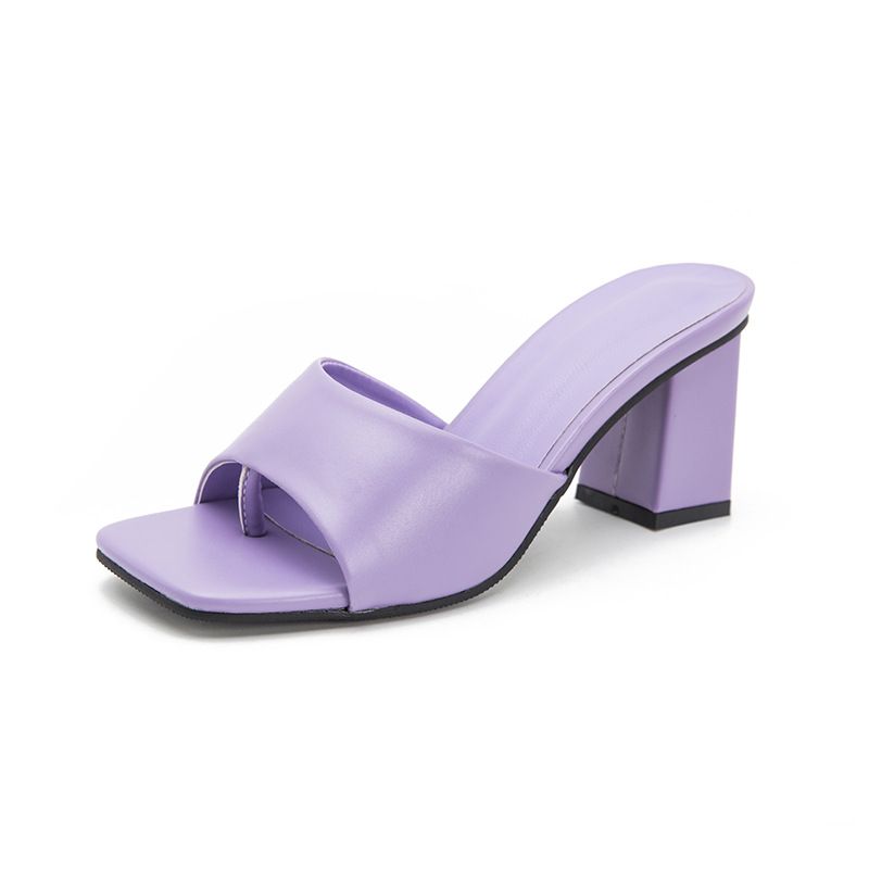 Scarpe da donna, nuovo stile, con clip e tacco spesso, sandali da donna unici, a lunga durata_voghion.com