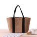 Retro-Stil einfache Stroh gewebte Tasche handgewebte große Kapazität Einzel-Schulter Hand tragen Doppelzweck Damentasche_voghion.com