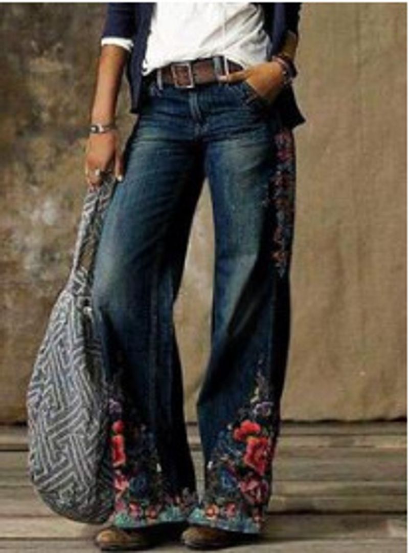 Damenbekleidung Gemusterte lässige, lockere Jeans Neue meistverkaufte Joker-Hosen in mehreren Stilen für Damen_voghion.com