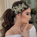 Håndlavet hårkam hovedbeklædning brud brudeslør tilbehør legering blad perle blomst indsæt kam_voghion.com