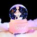 Boîte à musique en forme de boule de cristal pour danseuse de ballet, flocons de neige flottants, boule d'eau rotative, décoration en forme de cœur pour fille_voghion.com