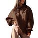 Women's hooded long-sleeved hoodie casual everything loose_voghion.com