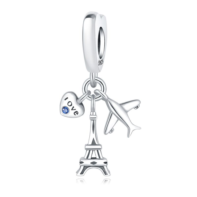 Originale serie di viaggi Torre di aeromobili Carino S925 Sterling Silver fai da te Ciondolo Bracciale Collana Gioielli Accessori_voghion.com