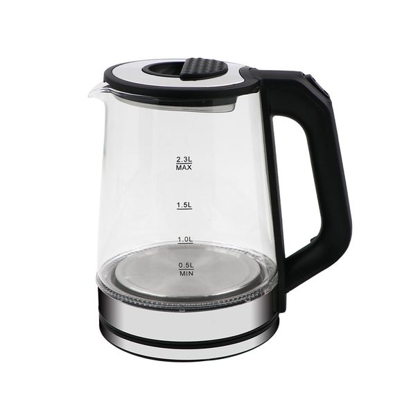 Premium Borosilicate Glass Electric Kettle With Blue LED Steam Light - Fast Boiling, 2.3L Large Capacity, Safe & Stylish For Tea, Coffee_voghion.com