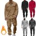 Men's Heavyweight Fleece Workwear Set – Outdoor Hunting Jacket With Relaxed Fit & Warm Two-Piece Suit_voghion.com