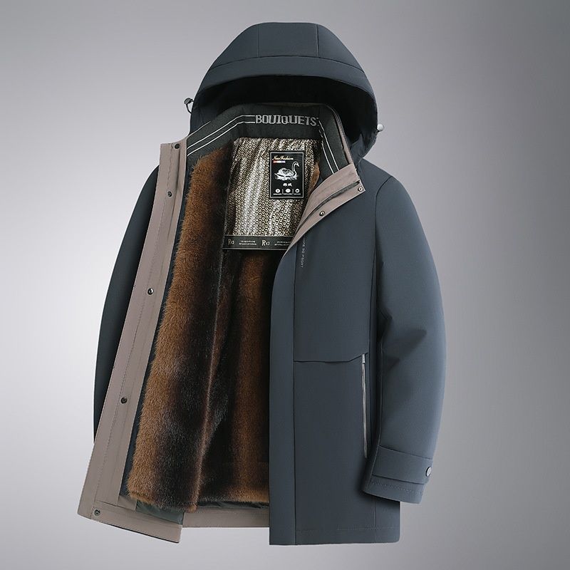 Lunar Apex Goose One Coat Five Wears 2025 Men's Mid-Length Hooded Down Jacket Winter Detachable Inner Liner Group_voghion.com
