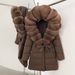 Women's Long Fox Fur Trim Down Coat With Belted Waist, Knee-Length Thick Winter Jacket_voghion.com