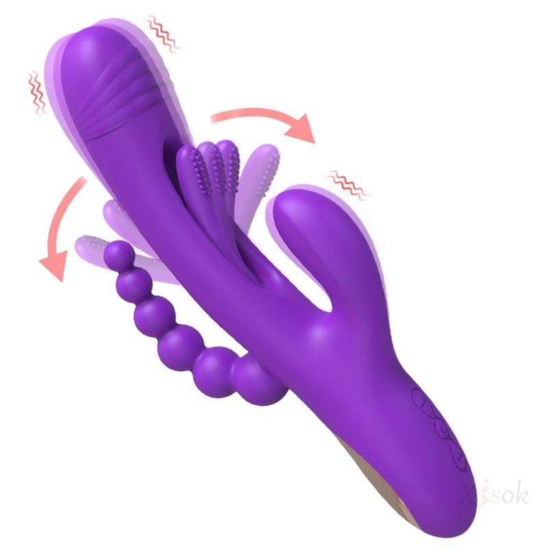 Rabbit Vibrators For Women, G-Spot Dildo Massager With 7 Vibration Modes, Rechargeable Clitoral Stimulator Adult Sex Toy For Pleasure,Purple_voghion.com