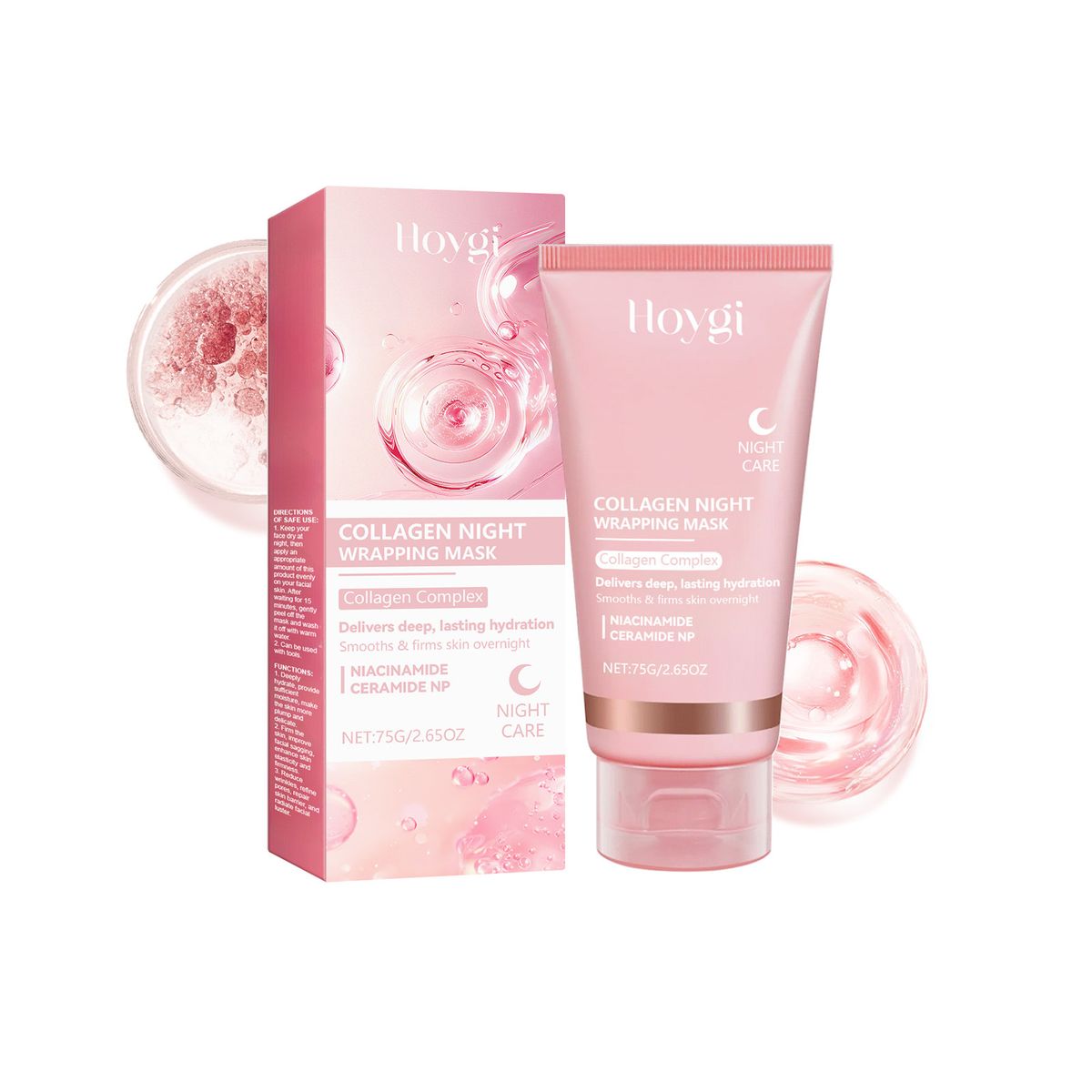 Maschera viso a strappo al collagene HOYGI, idrata delicatamente e si prende cura della pelle spenta._voghion.com