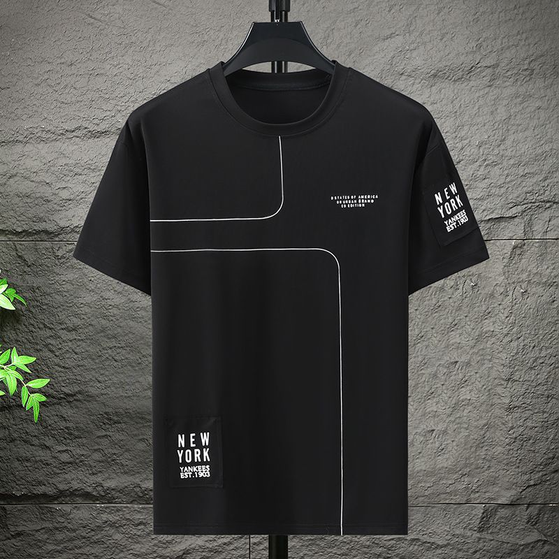 Herrenbekleidung Übergröße Herren Kurzarm Plus Fat T-Shirt Rundhals Sommer Locker Atmungsaktiv Trendy Casual T-Shirt_voghion.com