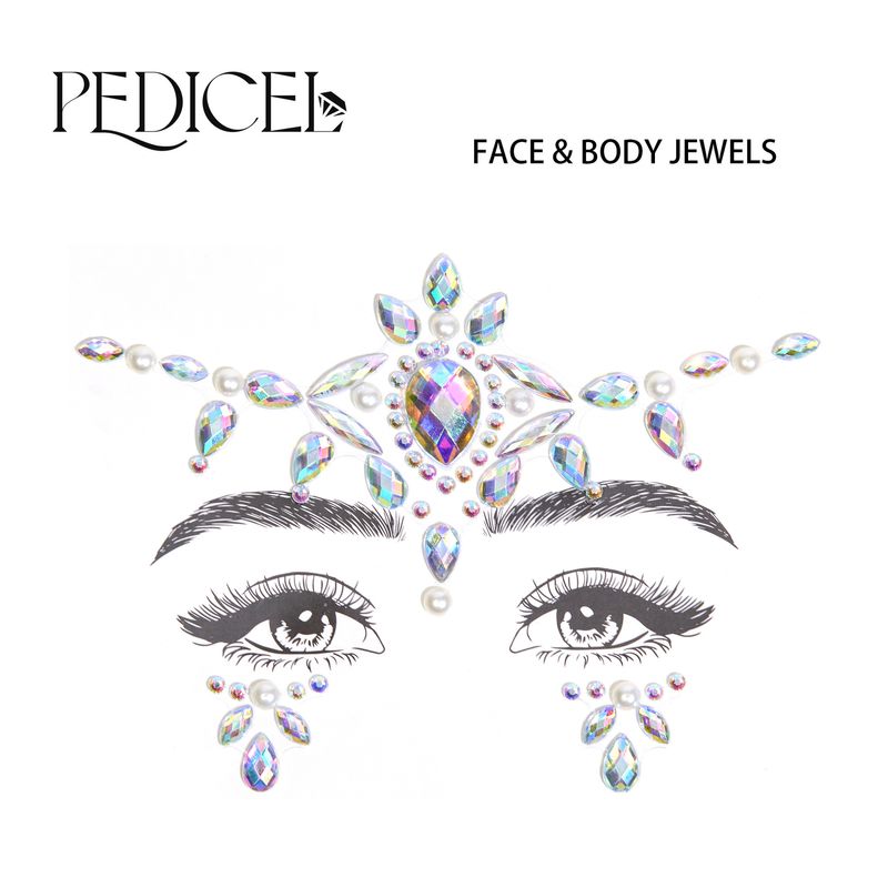 Adesivi per il viso per festival di musica elettronica di Halloween Edm Adesivi per sopracciglia in resina di diamanti Adesivi per diamanti in carnevale Decorazione per il viso in maschera_voghion.com