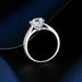 S925 Sterling Silber D Farbe Moissanite simuliert Diamant Ring klassische sechs Krallen ein Karat offene weibliche Modell live mit Zertifikat_voghion.com