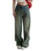 Koreanische Version der Retro-Jeans mit hoher Taille für den Sommer der Damen mit lockerer Hüftbedeckung und dünnen Hosen mit weitem Bein und gerader Wischhose Ins Tide_voghion.com