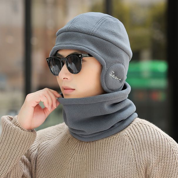 Inverno per uomo e donna, scaldacollo spesso in tinta unita e cappello con maschera integrata_voghion.com