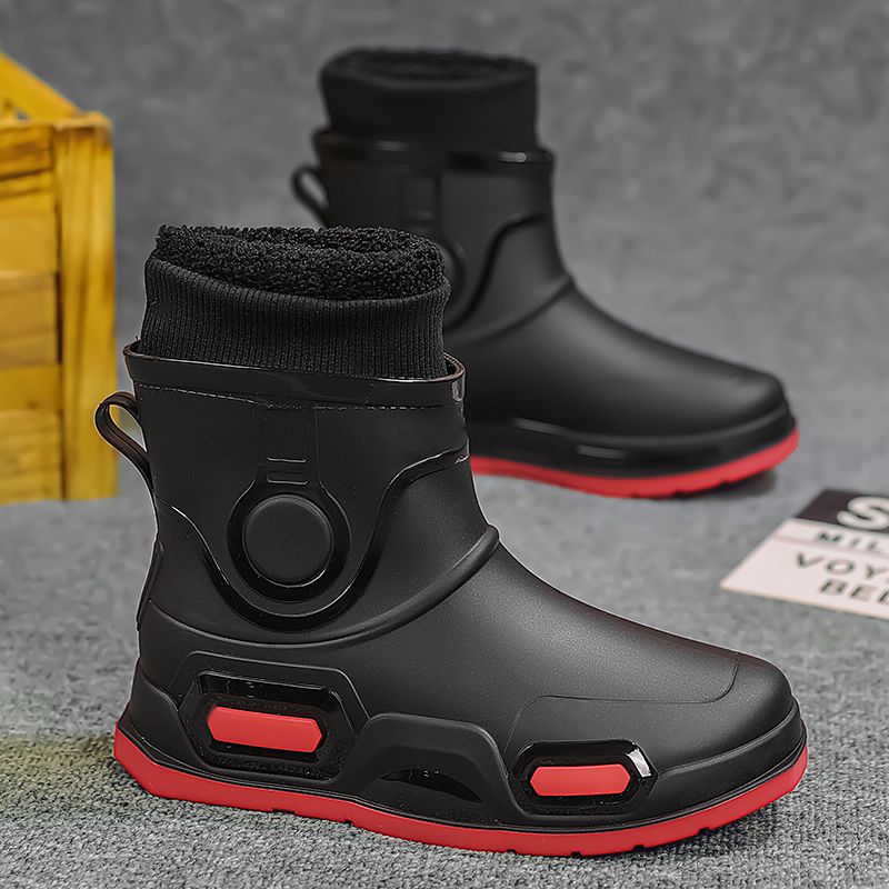 Fixed Cotton Sock Mouth Rain Boots Sizes 39-44_voghion.com