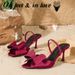 Women's Shoes New Bow Decorated Mule Stiletto Heels Pointed Toe Strappy Sandals For Women_voghion.com