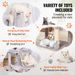 Cat Tree 56.2' Cat Tower With Cat Condo Sisal Scratching Post Light Grey_voghion.com