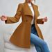 Elegant Long Wool Coat For Women - Slim Fit Winter Trench Coat With Notched Lapel, Warm Polyester Blend Overcoat In Black, Khaki, Camel & Burgundy_voghion.com