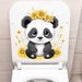 Toilet cartoon panda PVC N1835 toilet decoration wall sticker_voghion.com