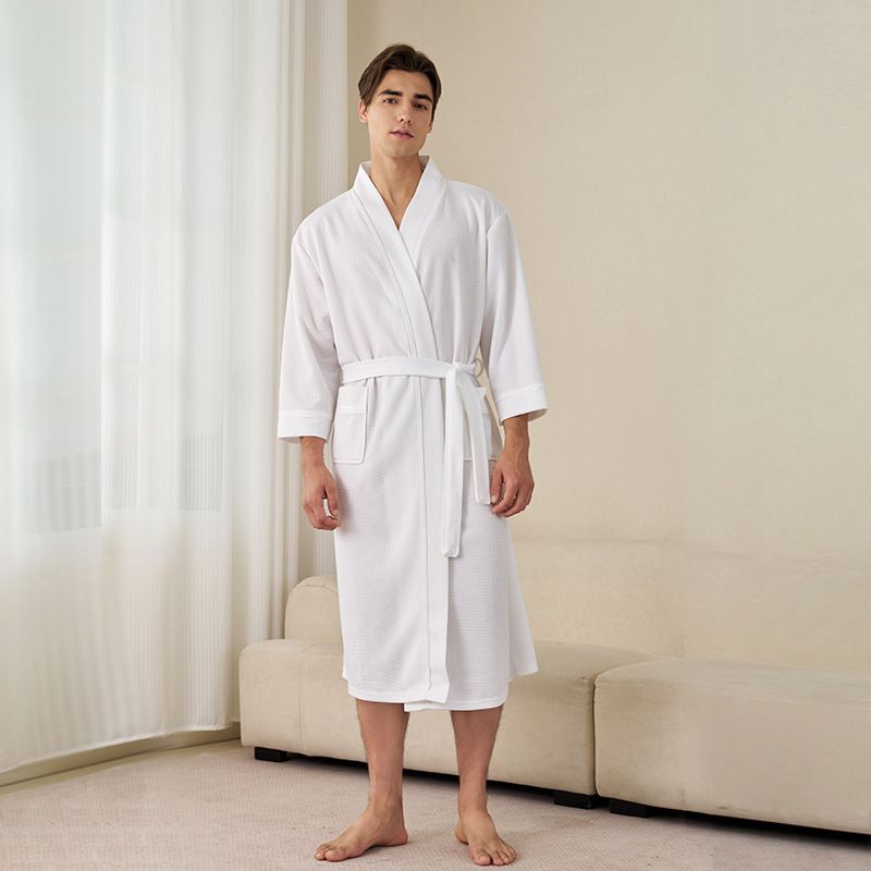 "Lightweight Cotton Bathrobe For Men & Women – Absorbent Spa Robe For Hot Springs, Sauna, And Swimming (S-XXXL, Multiple Colors)"_voghion.com