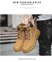 Martin Boots Men's High-top Tooling Boots Leather Retro Style Big Yellow Boots Can't Be Kicked Badly_voghion.com