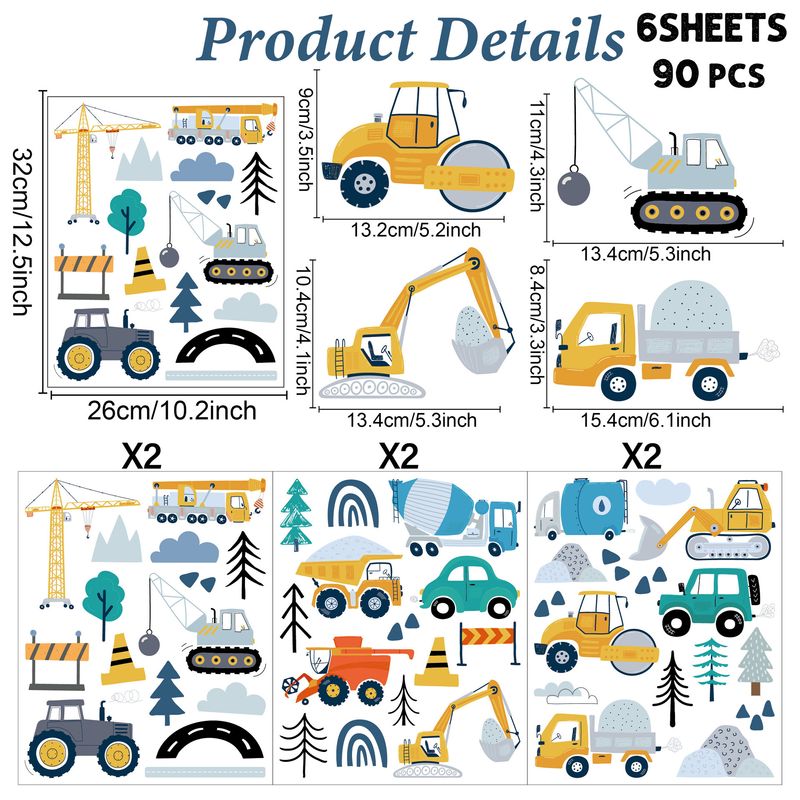 Car Bohemian style transportation vehicle kindergarten children's room bed  cartoon wall sticker_voghion.com