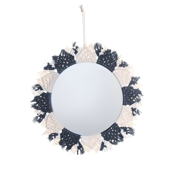 Venta de hilo de algodón con espejo oscuro, decoración bohemia, tapiz hecho a mano para colgar en la pared del dormitorio_voghion.com