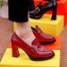 Waterproof Platform High Heels Pointed Spring 2025 New Soled And Thick Heel Fashion Shoes Deep Mouth Women's Leather_voghion.com