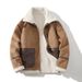 Giacca oversize da uomo in pelliccia sintetica, cappotto invernale caldo con revers a lancia e fodera in pile, capospalla antivento in misto poliestere, colore caffè (taglie dalla M alla 5XL)_voghion.com