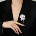 Jewelry Micro Pave Zircon Queen Shell Flower Brooch Luxurious Elegant Suit Coat High-end Accessory For Women_voghion.com