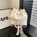 Drawstring Bucket 2025 Spring Summer Solid Color Women's Simple Versatile Shoulder Crossbody Bag Trendy_voghion.com