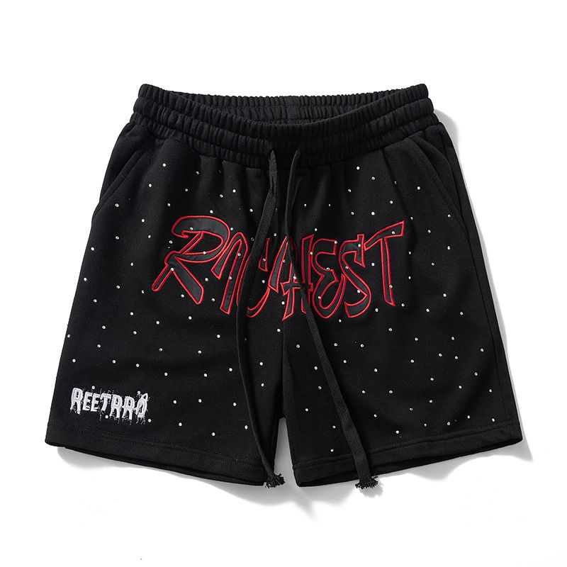 Herretøj Herreshorts med bogstaver til sommer Arbejdstøj Trendy frotté Afslappet overtøj Løstsiddende Trendy mærkeshorts til stranden_voghion.com