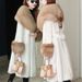 Luxury Faux Fur Coat With Fox Collar – Women's Winter Long Mink Coat (Black/Apricot/Leopard Print, M-6XL)_voghion.com