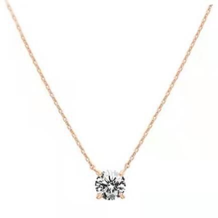 Collana con ciondolo a catena per clavicola semplice e fresca da 2 carati con moissanite bianca placcata in oro classico a quattro punte per donna_voghion.com